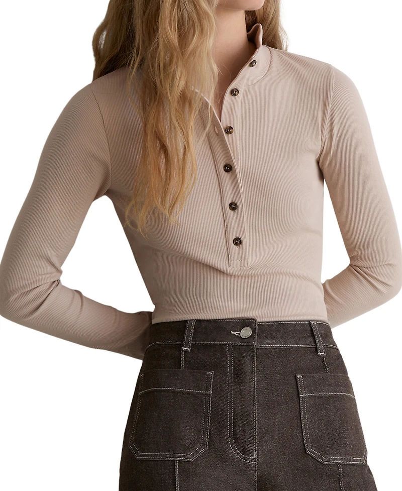 Reiss Women's Ida Button Funnel Top