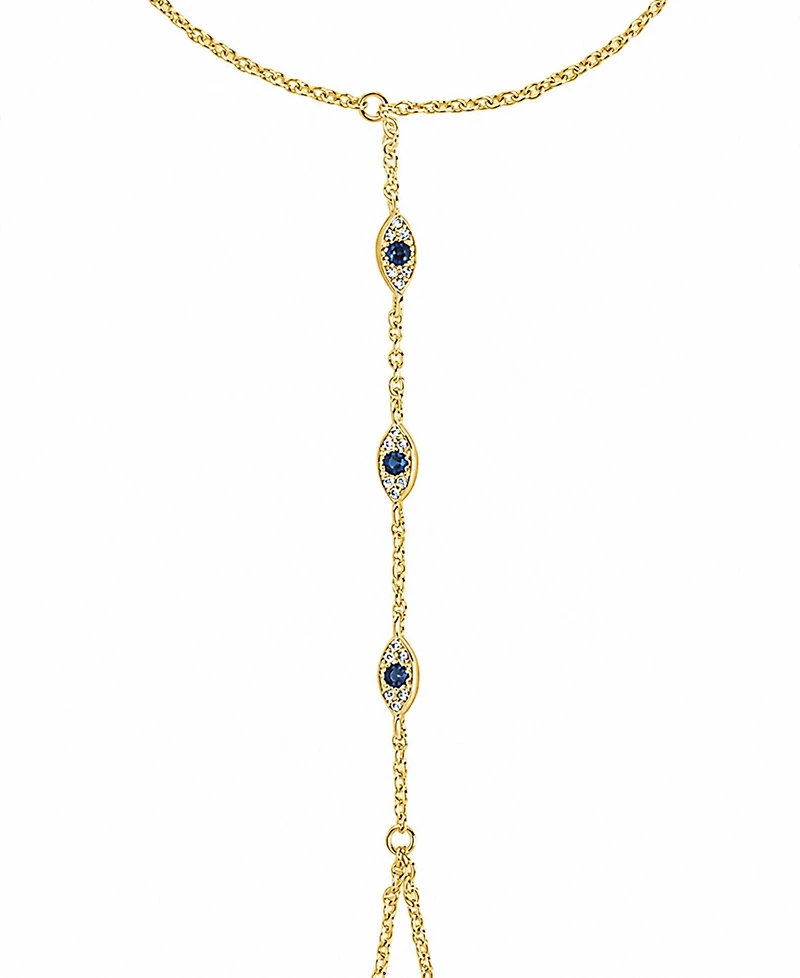 Sterling Forever Rhodium-Plated Brass Arielle Cubic Zirconia Evil Eye Hand Chain
