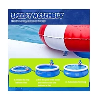 Aofar 8FT Inflatable Shark Sprinkler Pool Kids Adults Outdoor Water Play