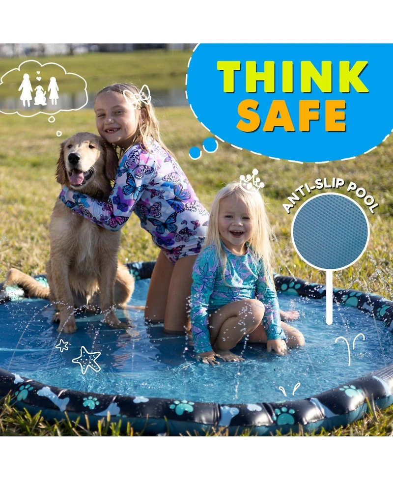 Aofar 89'' Splash Pad Sprinkler Dogs Kids Outdoor Pool Yard