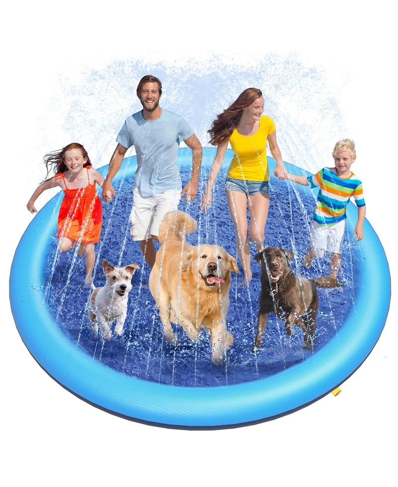 Aofar 119" Dog Splash Pad Sprinkler Play Mat