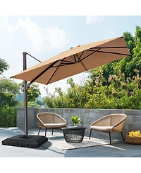 Pellebant Outdoor Patio 9X11Feet Aluminum Cantilever Umbrella with Base