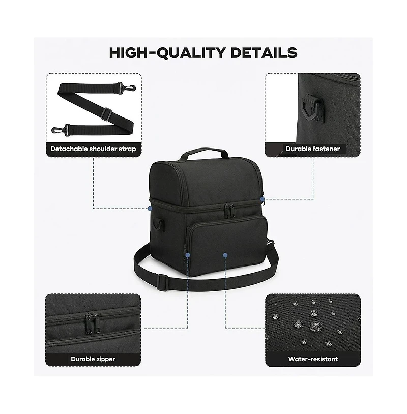 Cowin Camping Cooler Bag14.5L Lunch Box for Men Women Portable Coolers Bag Lunchbox Insulated Crossbody Bag Work Beach Travel