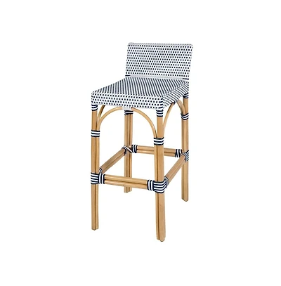 Butler Specialty Serienna 30 inch. Seat Height Rectangular Rattan Low Back Bar Stool