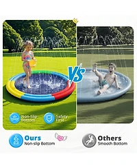 Aofar 78" Splash Pad Sprinkler Water Play Mat Dog Kids Outdoor Summer