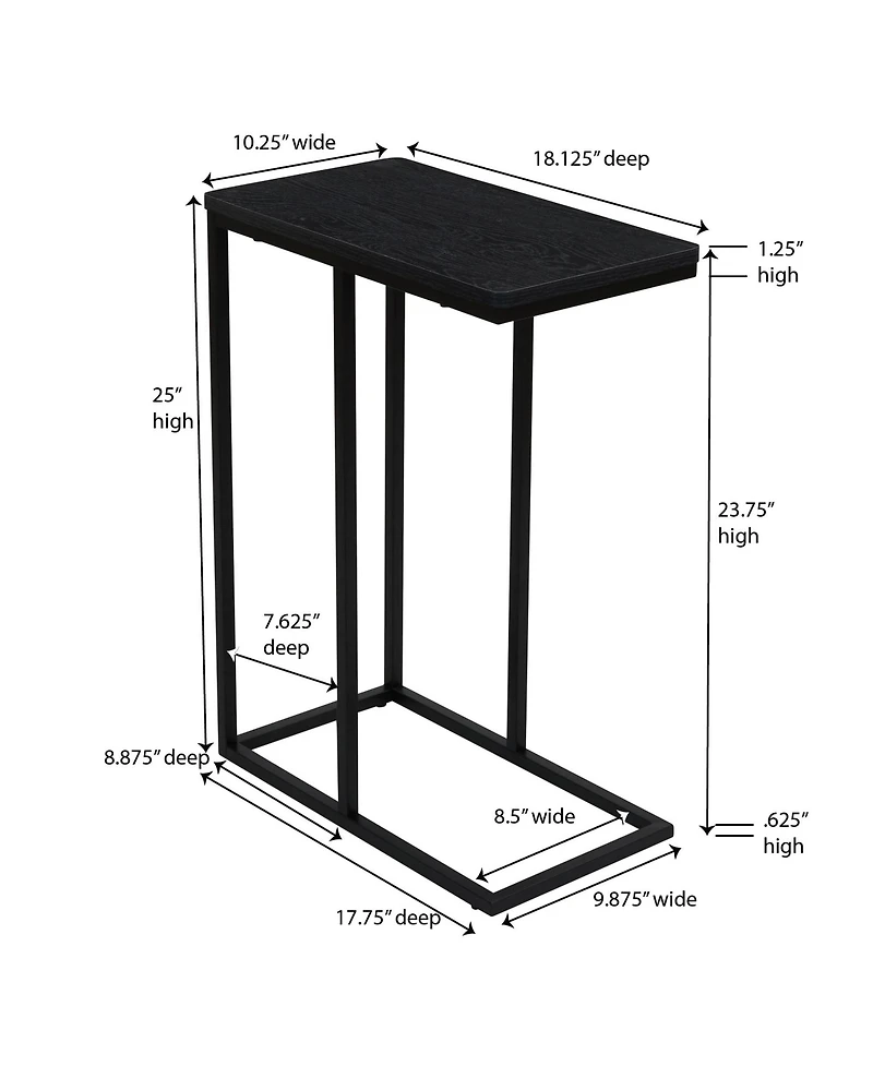 Household Essentials Jamestown C-Shaped End Table