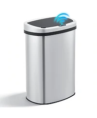 Mega Casa 13 Gal /50 Liter Stainless Steel Motion Sensor Silent Soft-Close Lid Trash Can for Kitchen, Office