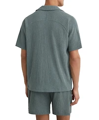 Reiss Men's Knox Textured Raglan Cuban Shirt