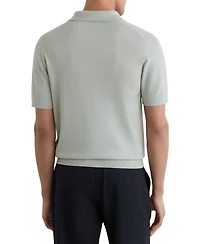 Reiss Men's Manor Half Button Merino Wool Polo Shirt