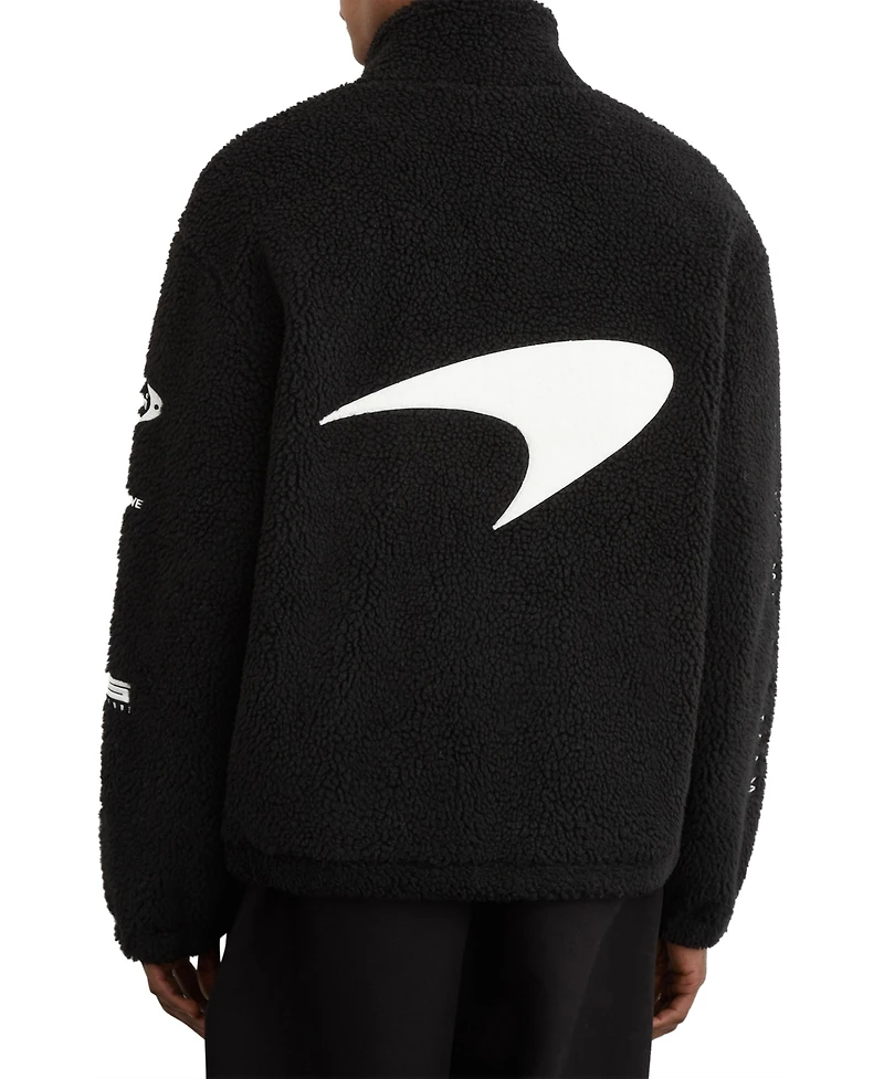 Reiss Men's Nylo Logo Embroidered Fleece Jacket