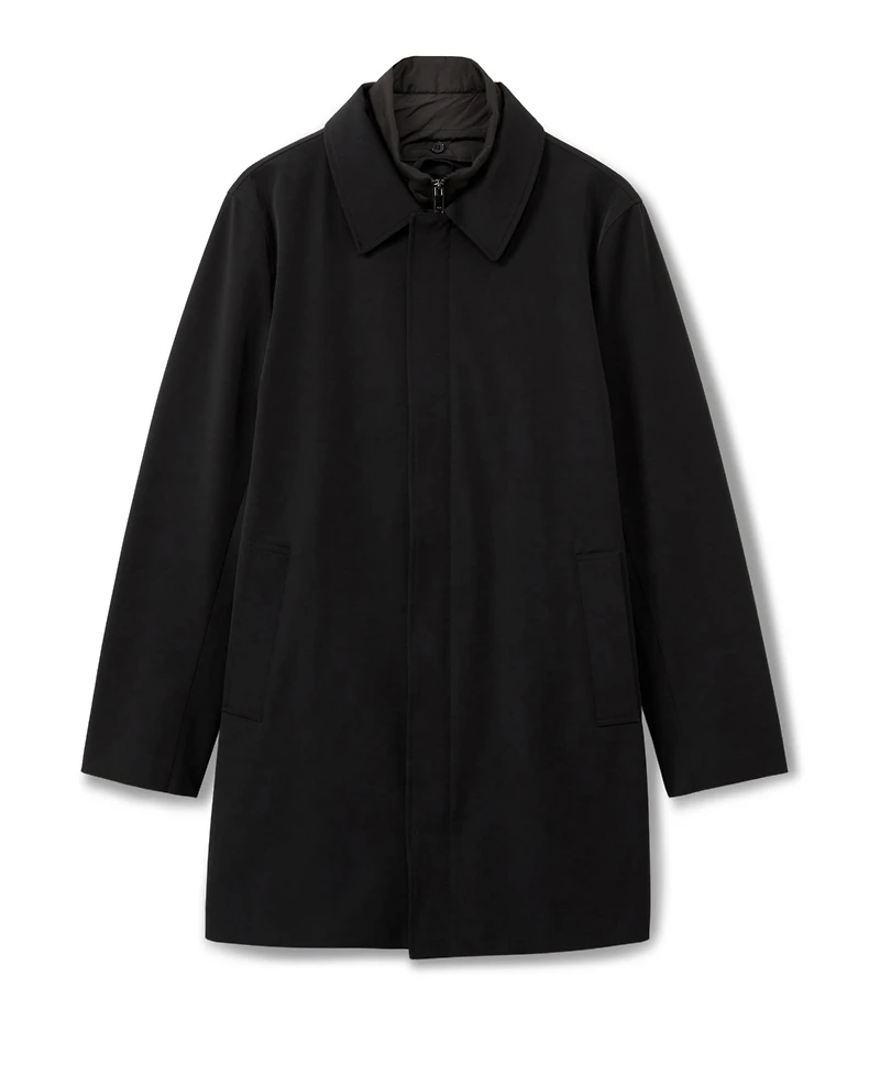 Reiss Men's Hybrid Removable Funnel Neck Overcoat