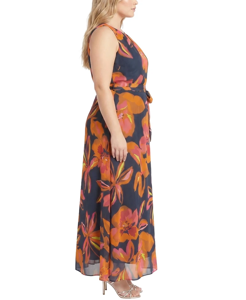 Ny Collection Plus Sleeveless Chiffon Maxi Dress