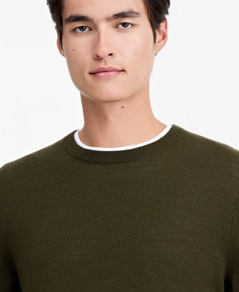 Alfani Men's Merino Wool Crewneck Sweater, Macy's Exclusive