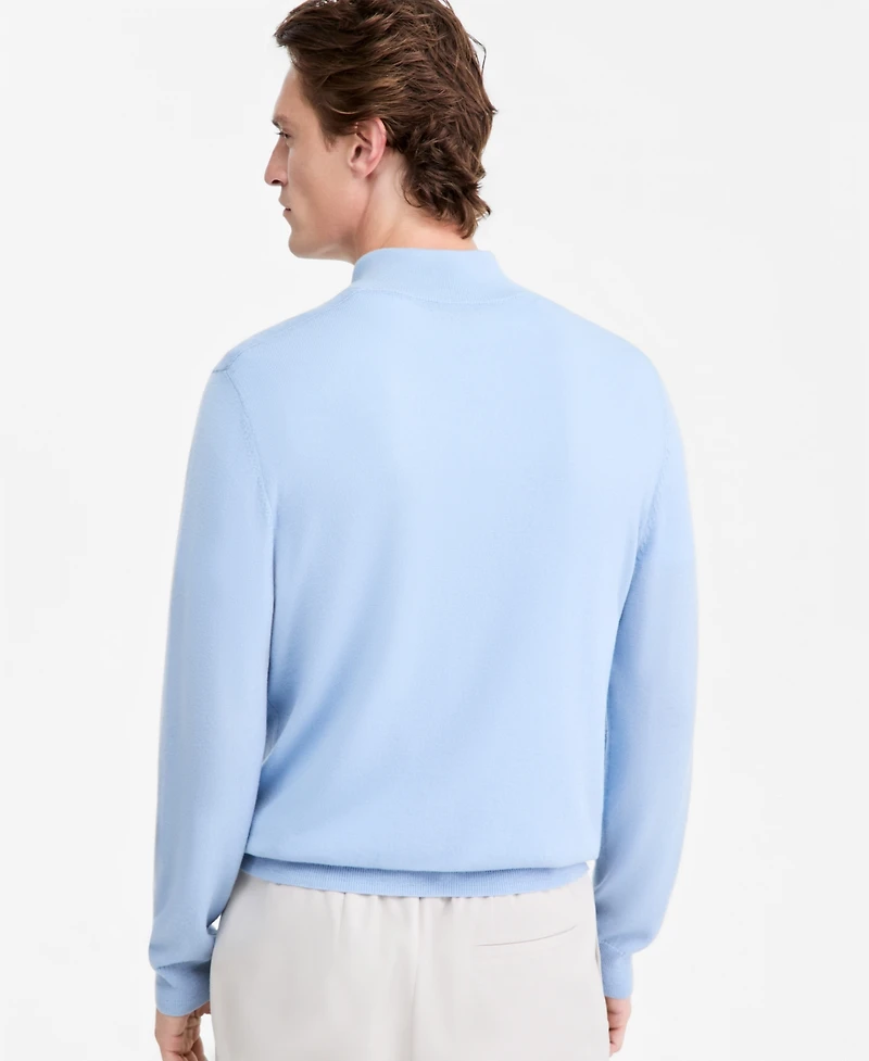 Alfani Men's Merino Wool Quarter-Zip Mock-Neck Sweater, Macy's Exclusive