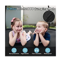 Ruie 10 ft Outdoor Trampoline with Enclosure Net Padded Springs 880 lb Capacity