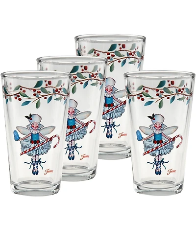 Fiesta Holly Berry Sugar Plum Fairy Tapered Cooler Glasses, Set of 4