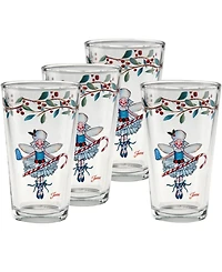 Fiesta Holly Berry Sugar Plum Fairy Tapered Cooler Glasses, Set of 4