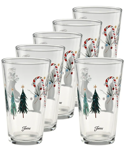 Fiesta Holly Jolly Christmas Tapered Cooler Glasses, Set of 6