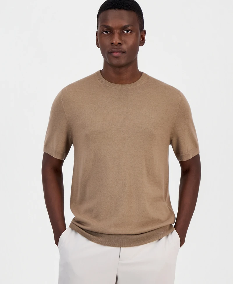 Alfani Men's Novelty Merino Wool-Blend Sweater T-Shirt, Macy's Exclusive