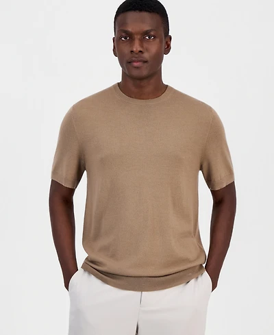 Alfani Men's Novelty Merino Wool-Blend Sweater T-Shirt, Macy's Exclusive