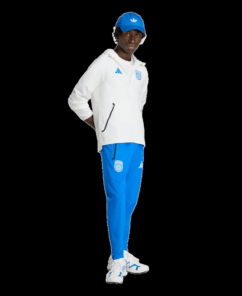 Adidas Men's White San Diego Fc Tiro Travel Full-Zip Hooded Windbreaker