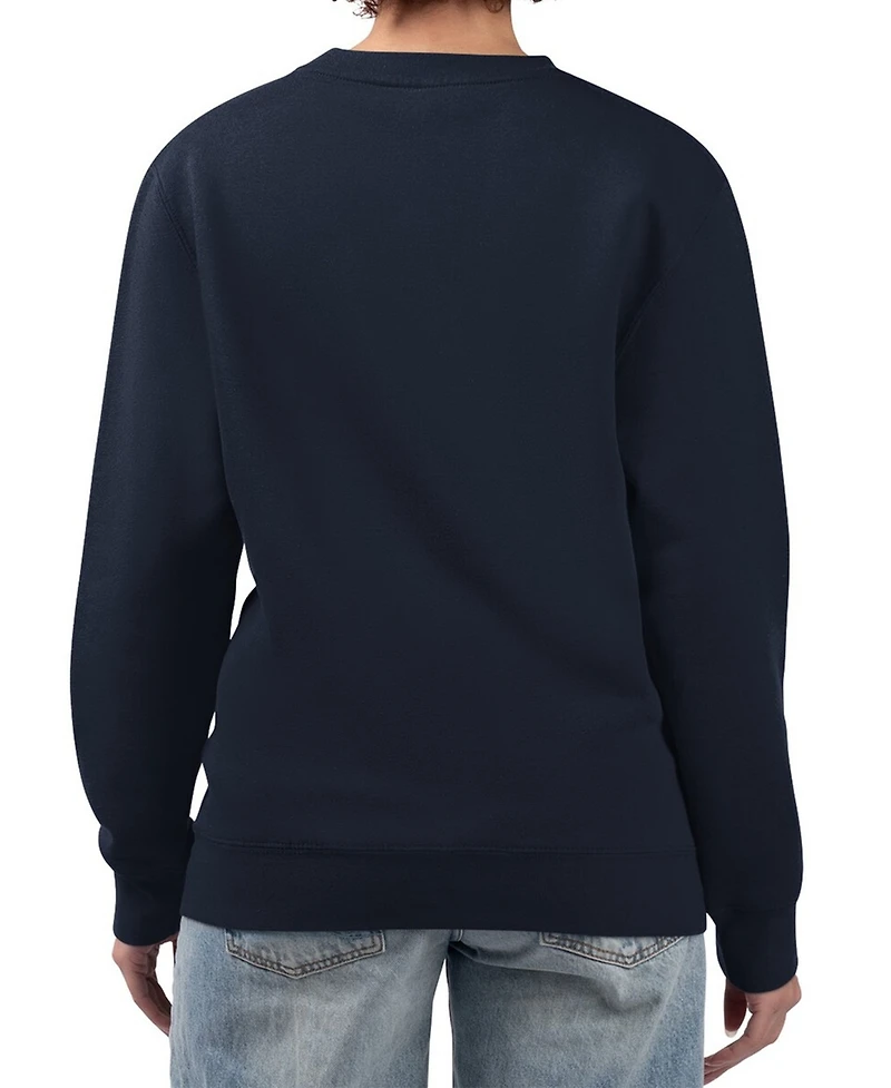 G-iii 4Her by Carl Banks Women's Navy Detroit Tigers Heart Logo Fleece Pullover Sweatshirt