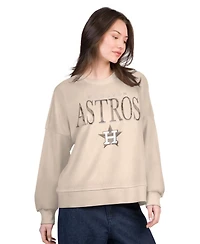 G-iii 4Her by Carl Banks Women's Sand Houston Astros Oversized Vet Ii Sweatshirt