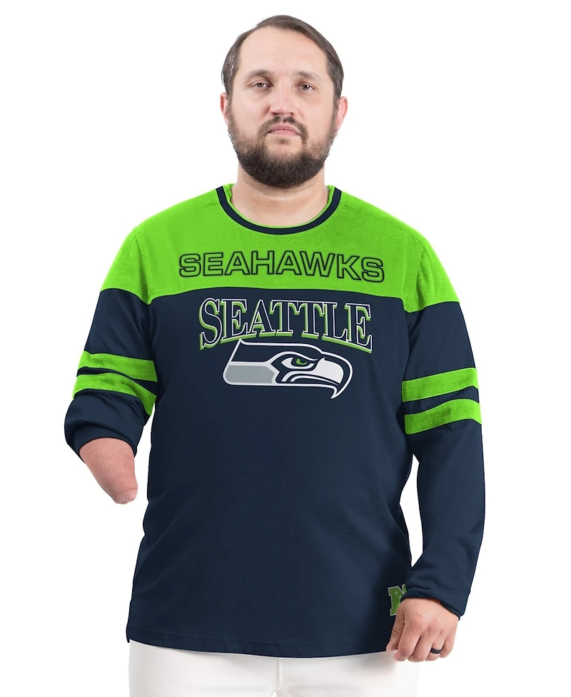G-iii Sports by Carl Banks Men's College Navy/Neon Green Seattle Seahawks Adaptive Outlast Long Sleeve T-Shirt