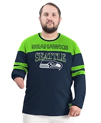 G-iii Sports by Carl Banks Men's College Navy/Neon Green Seattle Seahawks Adaptive Outlast Long Sleeve T-Shirt