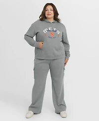 Wear by Erin Andrews Women's Gray New York Mets Plus Waffle-Knit Long-Sleeve Hoodie & Lounge Pants Set
