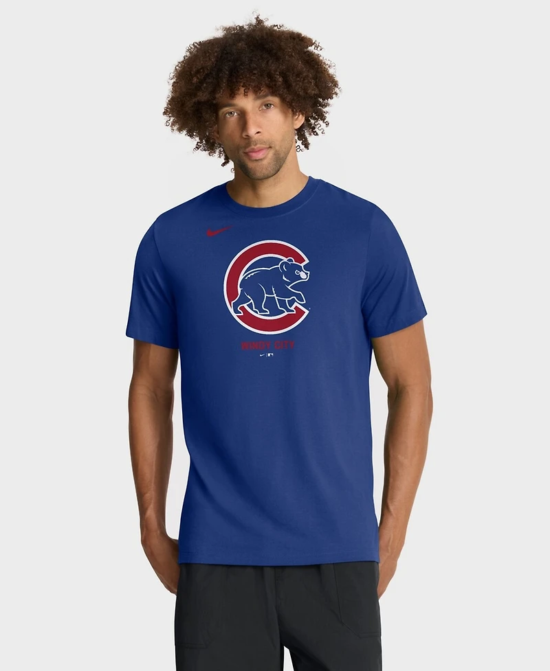 Nike Men's Royal Chicago Cubs Tri-Blend Logo T-Shirt