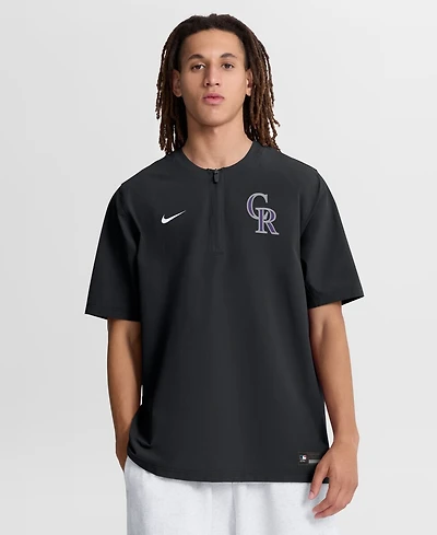 Nike Men's Black Colorado Rockies Authentic Collection Dri-fit Quarter-Zip T-Shirt
