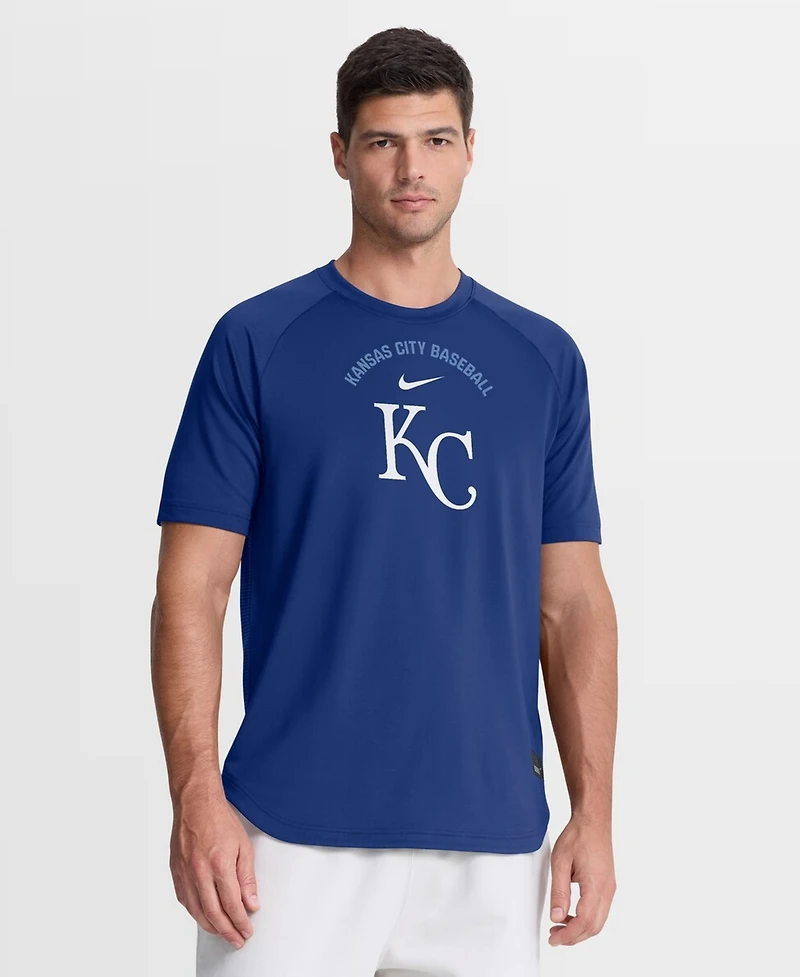 Nike Men's Royal Kansas City Royals Authentic Collection Batting Practice Pre-Game Raglan Dri-fit T-Shirt