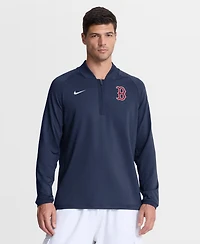 Nike Men's Navy Boston Red Sox Authentic Collection Dri-fit Raglan Half-Zip Pullover