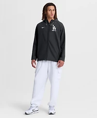 Nike Men's Black Los Angeles Dodgers Authentic Collection Raglan Therma-fit Full-Zip Hooded Jacket