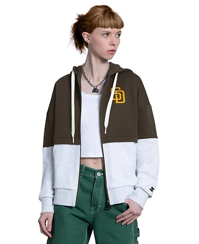 Starter Women's Brown/Heather Gray San Diego Padres Wishbone Full-Zip Hoodie