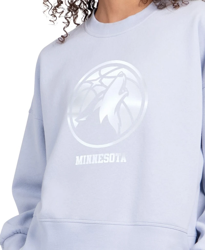 Starter Women's Light Blue Minnesota Timberwolves Pastel Boxy Sweatshirt