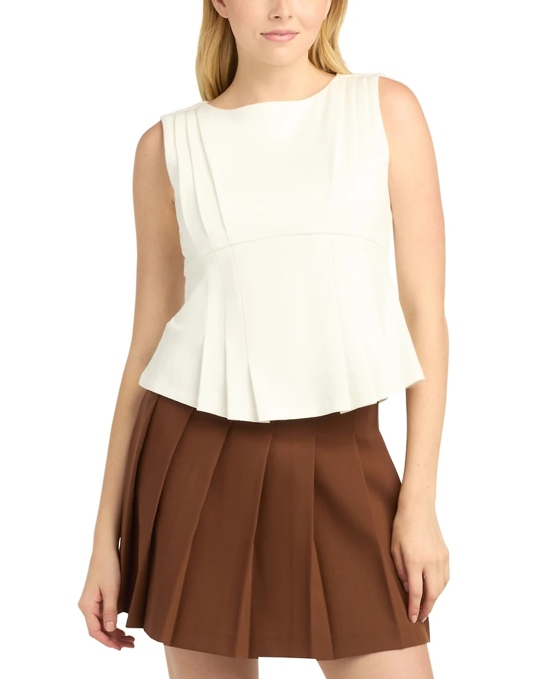 Bcx Women's Asymmetrical Pleated Top