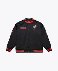 Mitchell Ness Men's Black Ohio State Buckeyes Double Clutch Lightweight Satin Full-Snap Jacket
