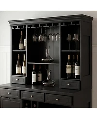 Homsee Modern Wine Cabinet - Coffee Bar Cabinet with 9 Drawers | Storage Sideboard with Wine Glass Holder for Living Room