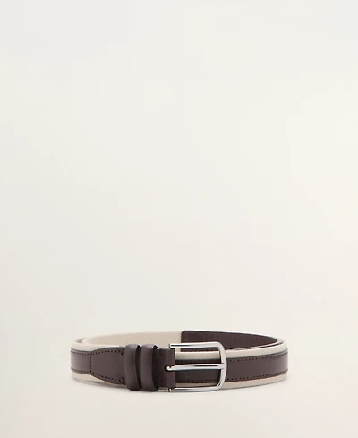 Mango Men's Leather Mixed Belt