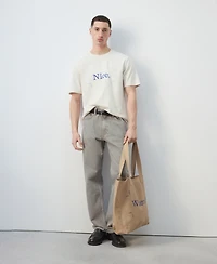 Mango Men's Cotton Printed T-Shirt