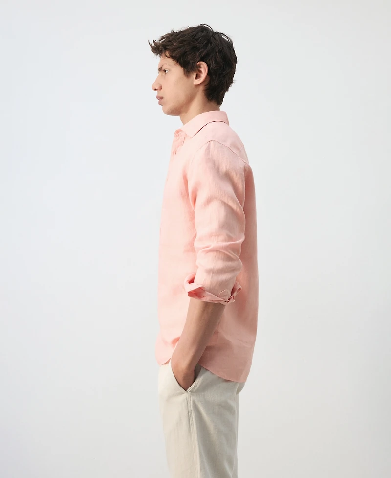 Mango Men's Linen Relaxed Fit Shirt
