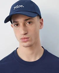 Mango Men's Embroidered Slogan Cotton Cap