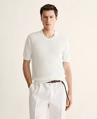 Mango Men's Cotton-Lyocell Knit Polo Shirt