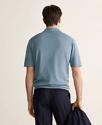 Mango Men's Fine-Knit Cotton Polo Shirt