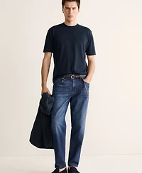 Mango Men's Cotton Fine-Knit T-Shirt