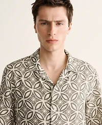 Mango Men's Printed Bowling Shirt