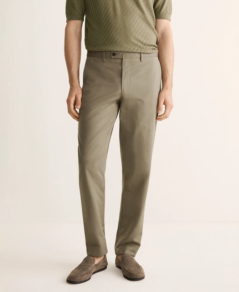 Mango Men's Wool Cotton Slim Fit Suit Pants