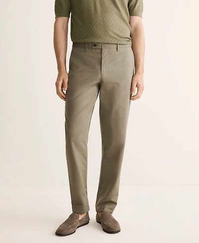 Mango Men's Wool Cotton Slim Fit Suit Pants